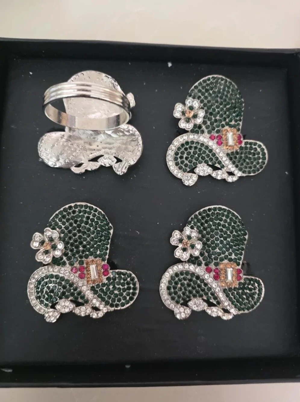 STOREHOUSE Crystal Napkin Rings CELEBRATE St. Patrick's Day